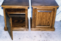 Handcrafted, custom design end tables, nightstands